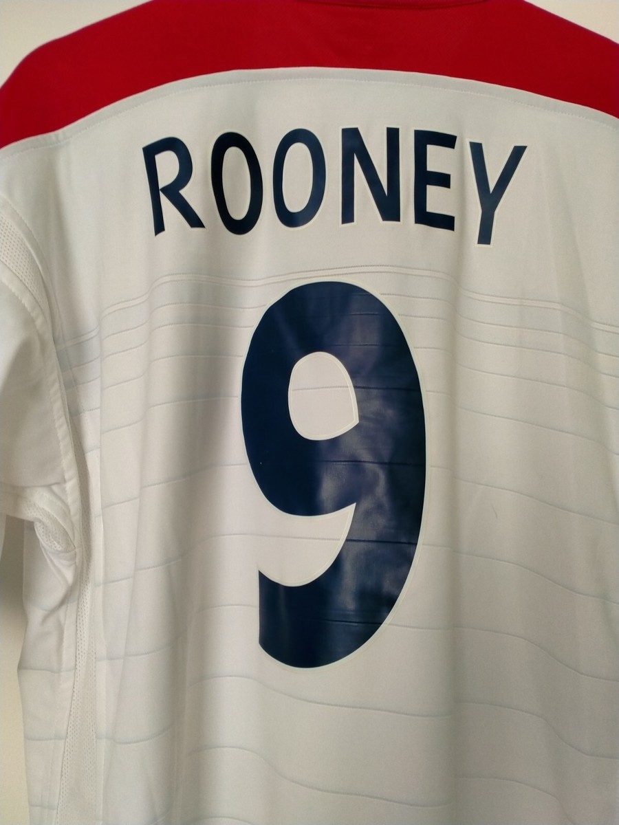 England Football Shirt XL - 03 04 05 Umbro Home White Rooney 9