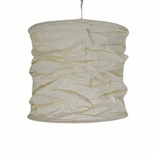 CREAM SOFT RUFFLE FABRIC LANTERN 11" CEILING PENDANT LIGHT SHADE LANTERN