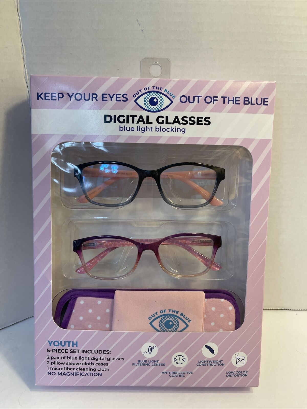 2 Digital Glasses, Children's Computer Blue Light Glasses Perfect for Homeschool