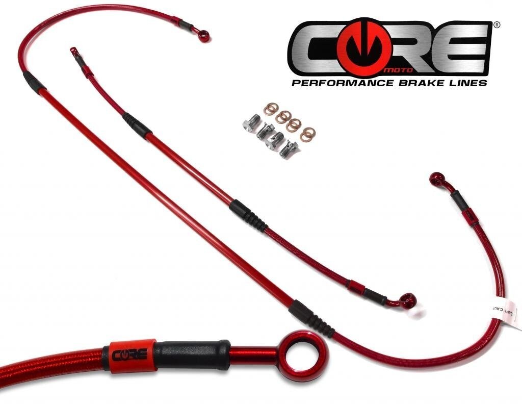Honda XR650L Brake Lines 1993-2024 2025 2026 Front Rear Red