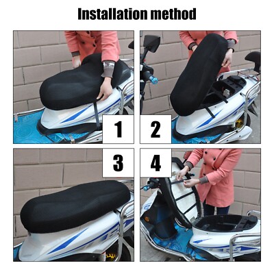 Housse De Selle Moto Maille 3D Respirante - Anti-dérapante, Isolation Thermique, Tailles S à 3XL, Noir