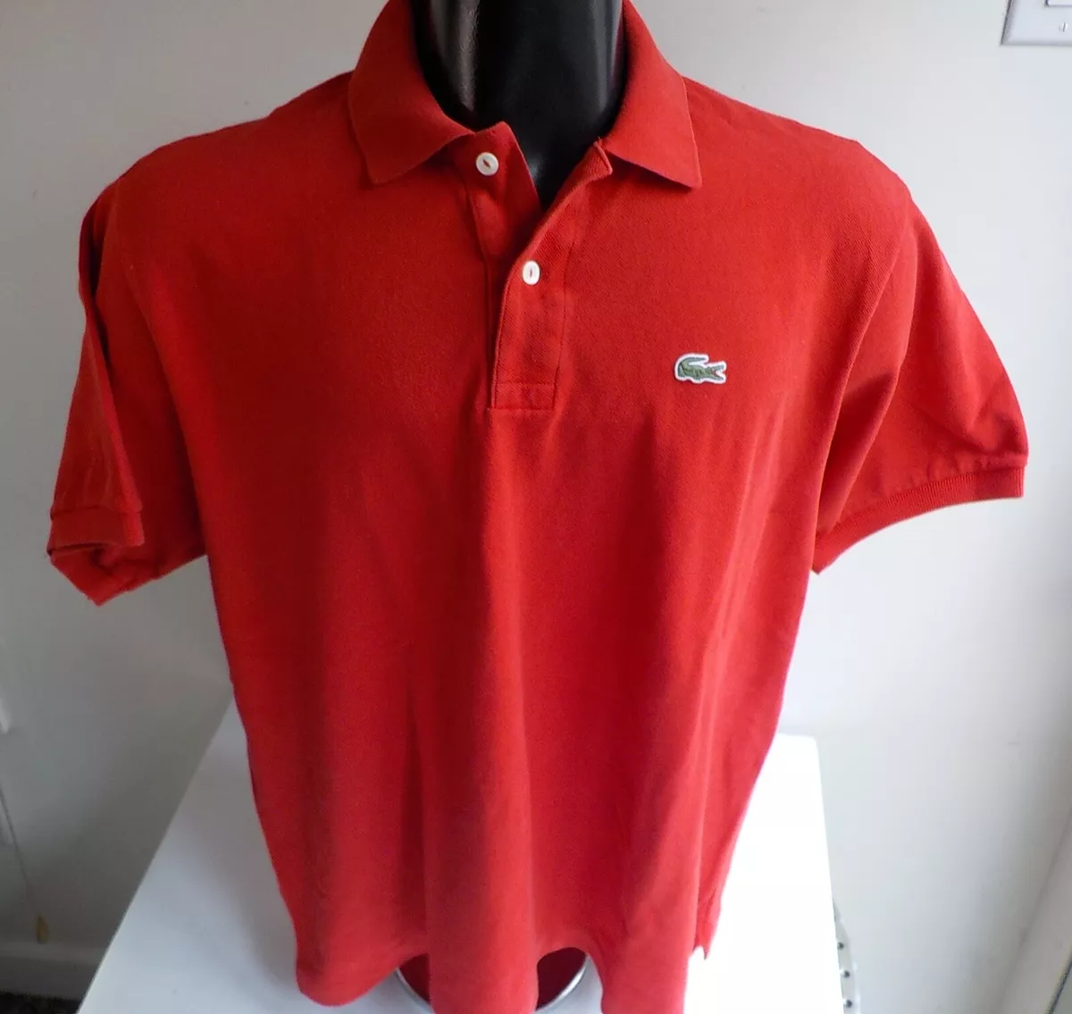 LACOSTE Crocodile Logo S S Polo Shirt Size 7 XL Red