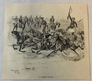 1894 magazine engraving ~ A COSSACK REVIEW