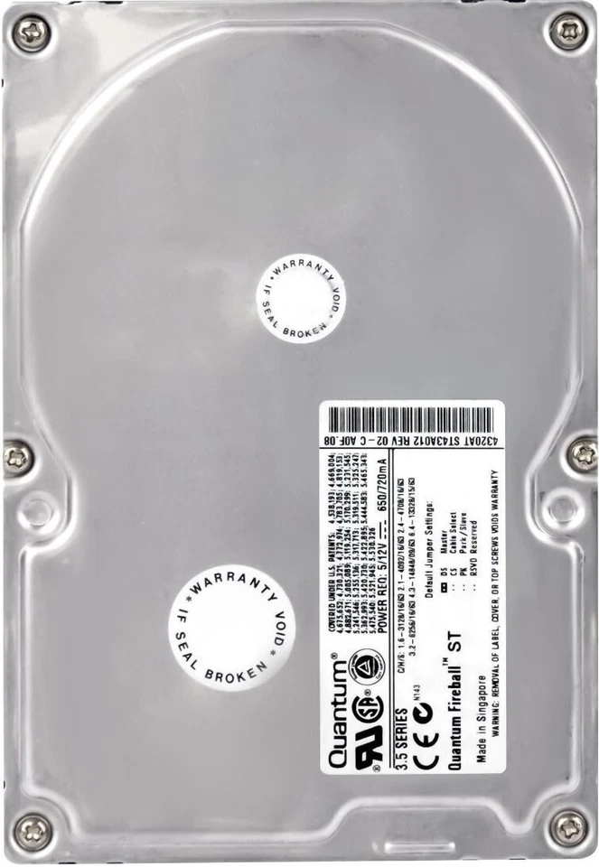 Hard Drive Quantum FIREBALL ST ST43A012 4.3GB 5400U/Min 128KB Ide Ata 3.5 " Inch - Image 2 of 3