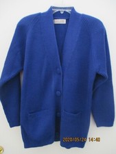 Vintage Women's Karen Scott Bulky size Small Acrylic Cardigan Sweater Blue New