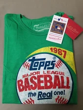 New Mitchell & Ness Womens Topps Baseball Trading Cards 1987 Collab T-Shirt.