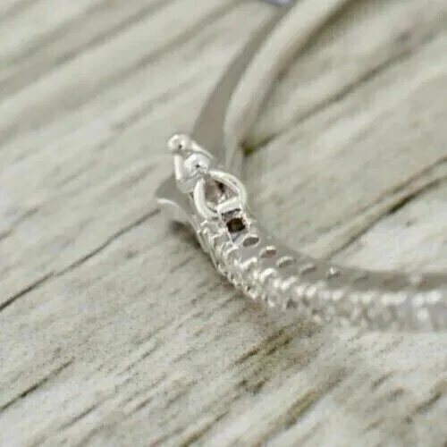 Lab Created Round Diamond Women's Snake Bangle Bracelet 14K White Gold Plated 7" - Image 2 of 4