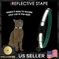 CAT Collar Reflective with Safety Release Breakaway Buckle Kitten Puppy Pet Bell