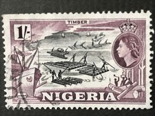 Nigeria, 1953 Queen Elizabeth Pre Decimal, Timber issue. Used. Sg:NG 76