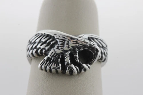 Vintage Sterling Silver 925 Textured Eagle Ring- Size 5.75