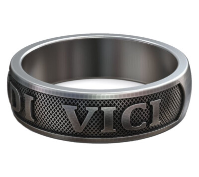 7 g Caesar Amulett Ring Veni Vidi Vici Religiöse Kunst Ring 925 MASSIV STERLINGSILBER