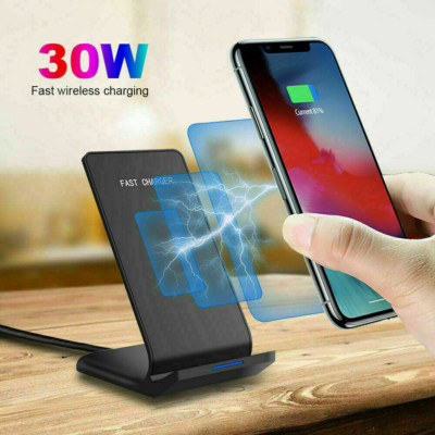 30W  Fast Wireless Charger Dock Charging Stand For Apple iPhone 13 Pro 12 11 8