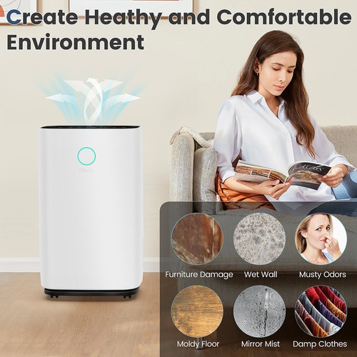 25L Dehumidifier Air Purifier with Humidistat LCD Display for Home Laundry UK - Picture 6 of 16