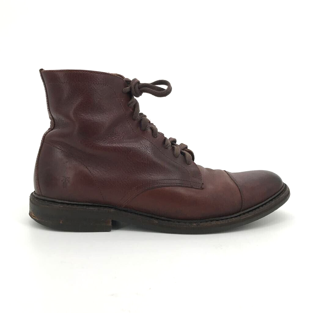 Brown Frye Seth Cap Toe Leather Boots Frye Mens Seth Boots Dark - Main Image