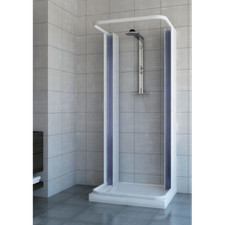 Box Doccia Saturnia in PVC 3 Lati Apertura Scorrevole Centrale Doppia Anta a Sof
