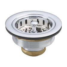 Belle Foret BFNKBS1CP 3-1/2 in. Post Basket Strainer in Polished Chrome