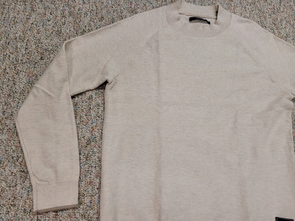 Suéter Scotch And Soda Para Hombre Mediano Beige Cuello Simulado Mezcla de Lana Manga Larga Foto 4 de 4