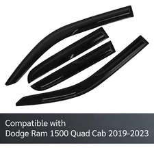 Fits for Dodge Ram1500 Quad Cab 19-23 Window Rain Deflector Sun Guards 2mm Thick