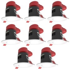 8 x Ansell APRILED/CW Prism LED Fire Rated LED Downlights IP65 4000K (White)
