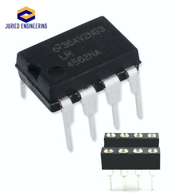 2PCS National Semiconductor LM4562NA/NOPB LM4562 + Sockets Dual OpAmp DIP-8
