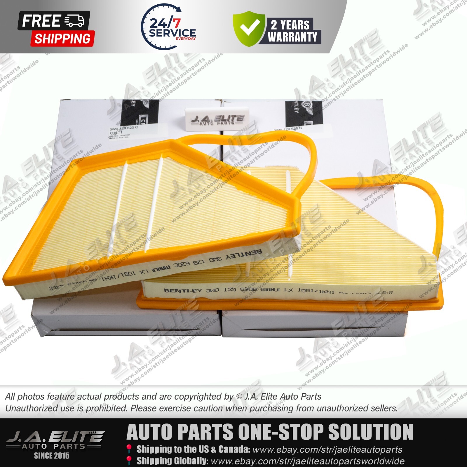 Genuine Air Filter & Oil Filter for Bentley Continental Flying Spur GT GTC, 6.0L