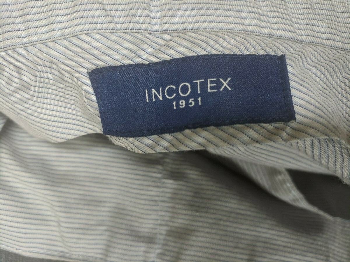 Incotex Super 120's Wool Flat Front Gray Slacks 39 Incotex Super 120's Wool Flat Front Gray Slacks 39