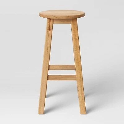 Basic Wood Counter Height Barstool Natural Room Essentials