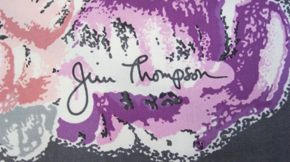 #6 Винтажный JIM THOMPSON разноцветный цветочный шелковый шарф, Таиланд 32 «x 33» - Изображение 2 из 4