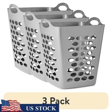 Square Laundry Hamper W/ Handles Breathable Design Flexible Organizer Clothes US