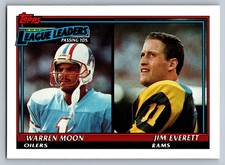 1991 Topps #8b 1990 Passing Yards Leaders (Warren Moon / Jim Everett)