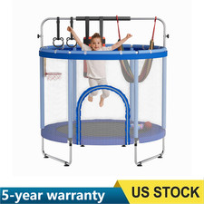 60" Kids Trampoline with Safety Enclosure Net 440lbs Capacity for Ages 3-6 Toy