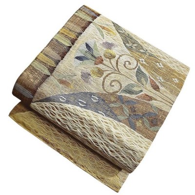 Japanese Kimono 54Fukuro Obi Belt Sukui Arabesque Karaori Gold Thread Flower Tai