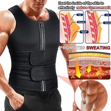 Men's Sauna Suit Sweat Vest Neoprene Shirt Body Shaper Weight Loss Waist Trainer