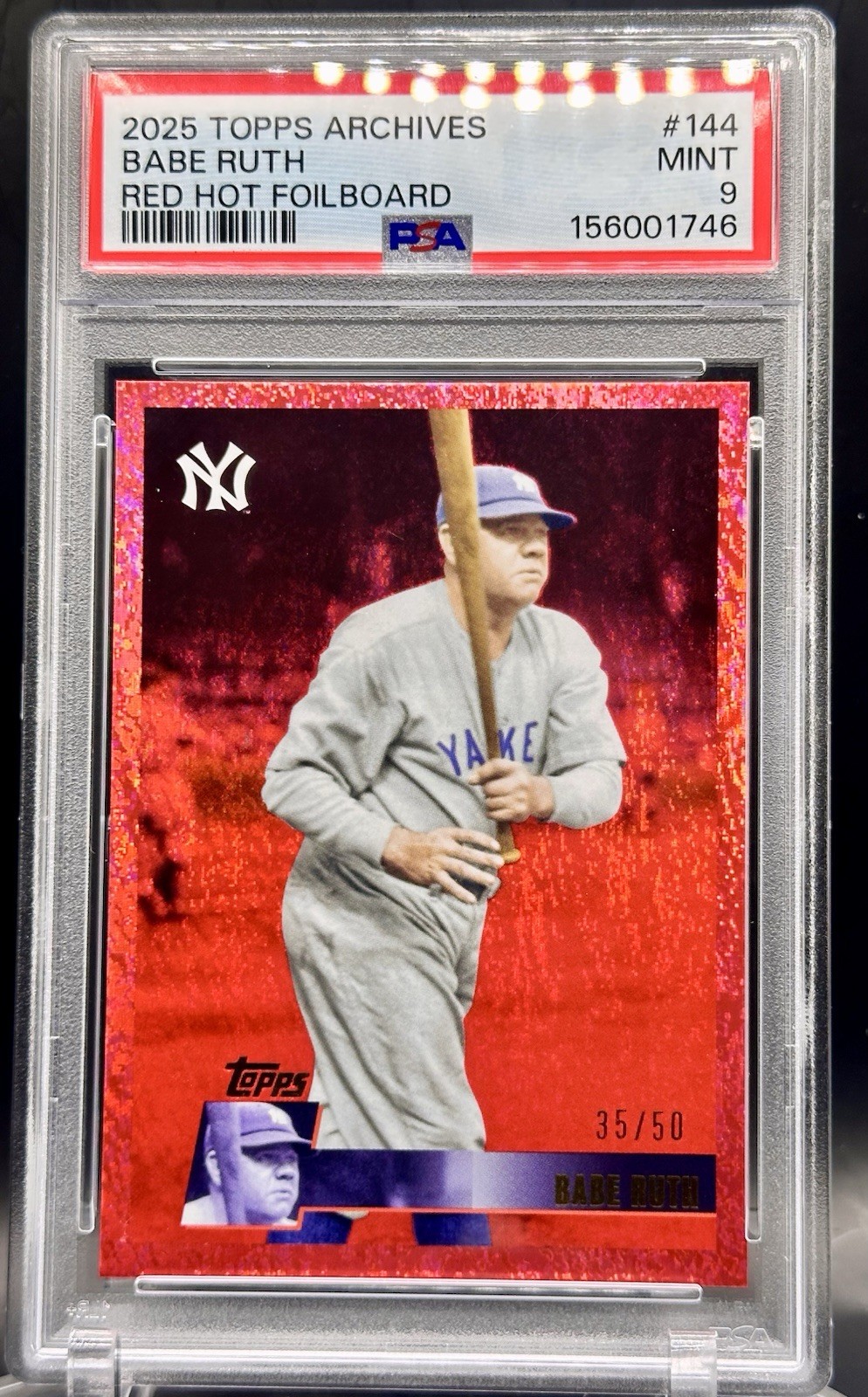 2025 Topps Archives - Babe Ruth - Red Hot Foilboard /50 PSA 9 Yankees