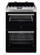 Image of AEG CCX6740ACM 60cm Electric Cooker Ceramic Hob Double Oven Stainless Steel