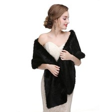 Women's 1920 Faux Fur Stole Bridal Winter Fur Wraps and Shawls Mink Shrug In