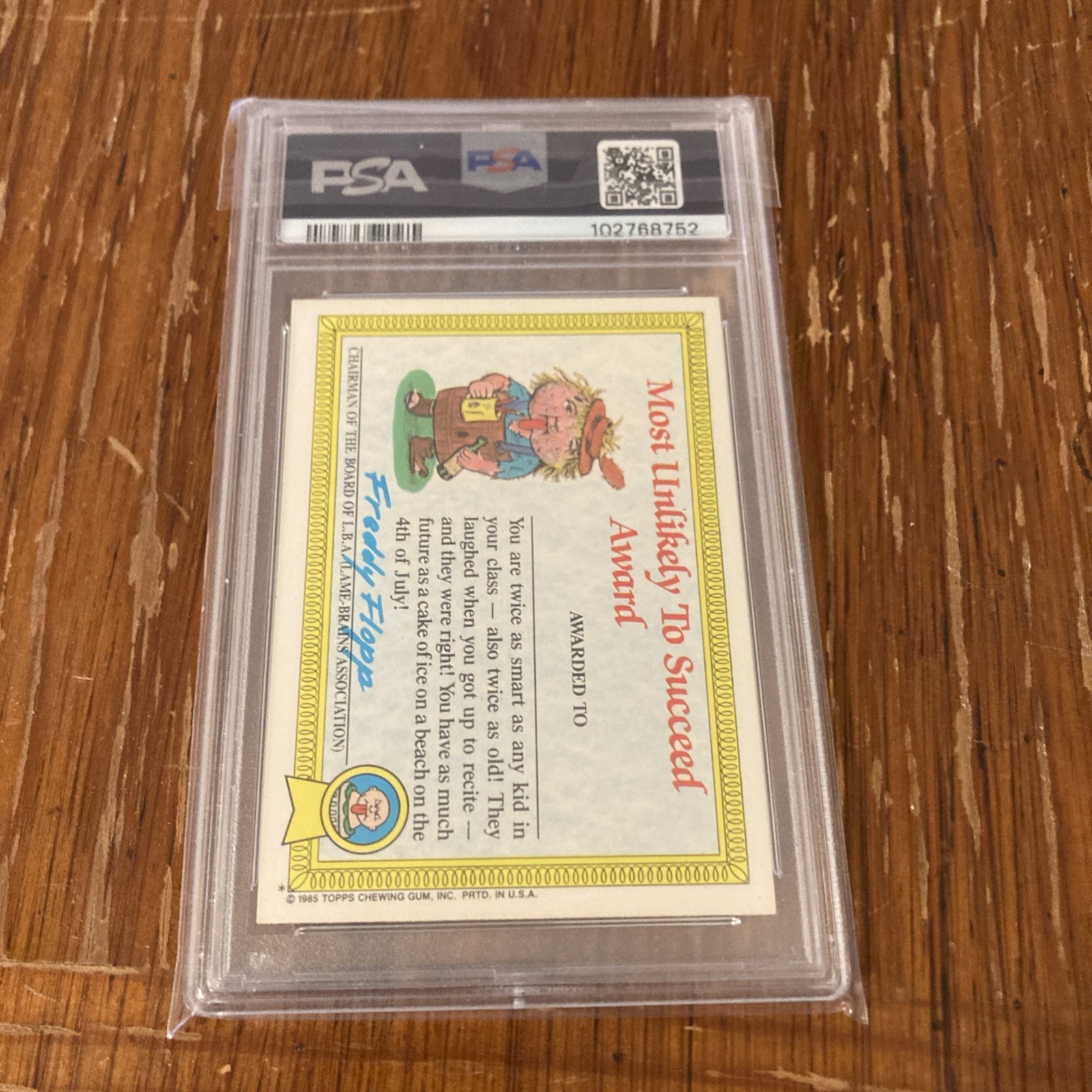 1985 Topps Garbage Pail Kids CRATER CHRIS 19b GLOSSY PSA 8 OS1 Original Series  view 2