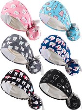 Valentines Satin Lined Scrub Caps Women Bouffant Nursing Hats With Button