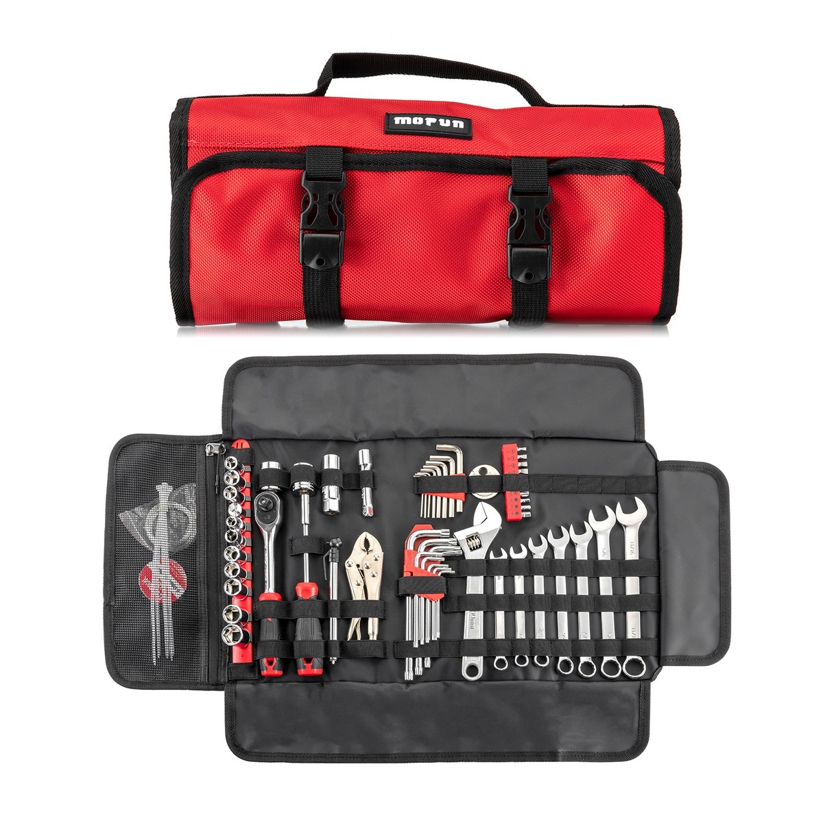 64pcs Motorcycle Tool Kit with Roll Pouch for Harley Davidson All