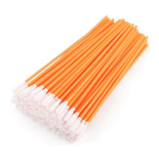Foam Swabs 6.3" 100 Pcs, round Head, Orange Long Cleanroom Foam Cleaning Swab
