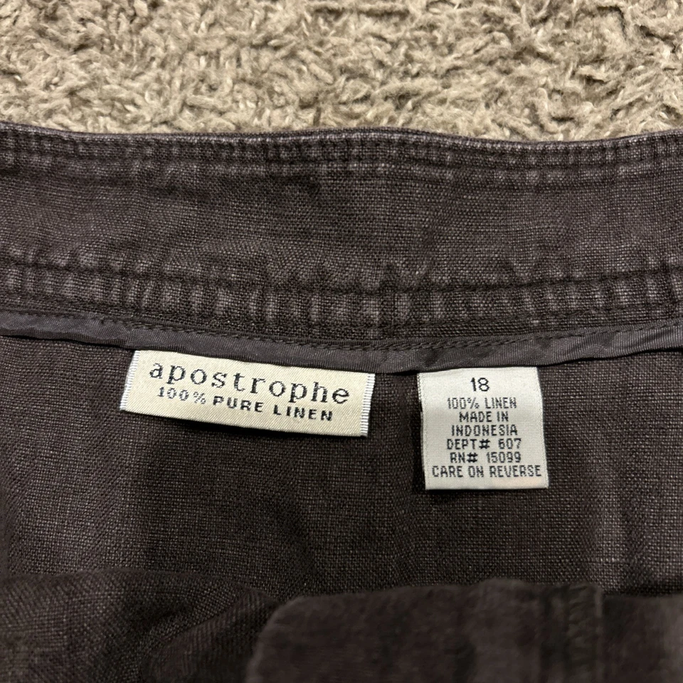 Apostrophe Women's Linen Long Skirt Size 18w Brown Unlined B26 - Image 2 of 3