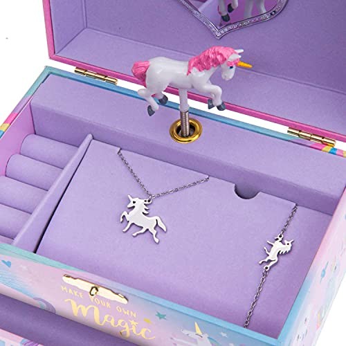Unicorn Music Box & Little Girls Jewelry Set - 3 Unicorn Gifts for Girls  - Bild 2 von 8