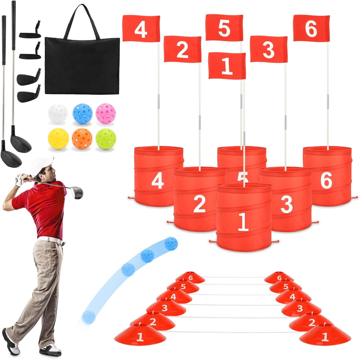 Yard Game Backyard Games For Kids Adults, Portable 6 Holes Golf Course With