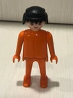 PLAYMOBIL Male Figure Vintage Boy Red Top 1974 Geobra Black Hair All Red Outfit
