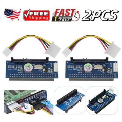 2X 40 Pin Female SATA IDE to 22 Pin Male Adapter PATA 3.5'' Card for T1 Converter