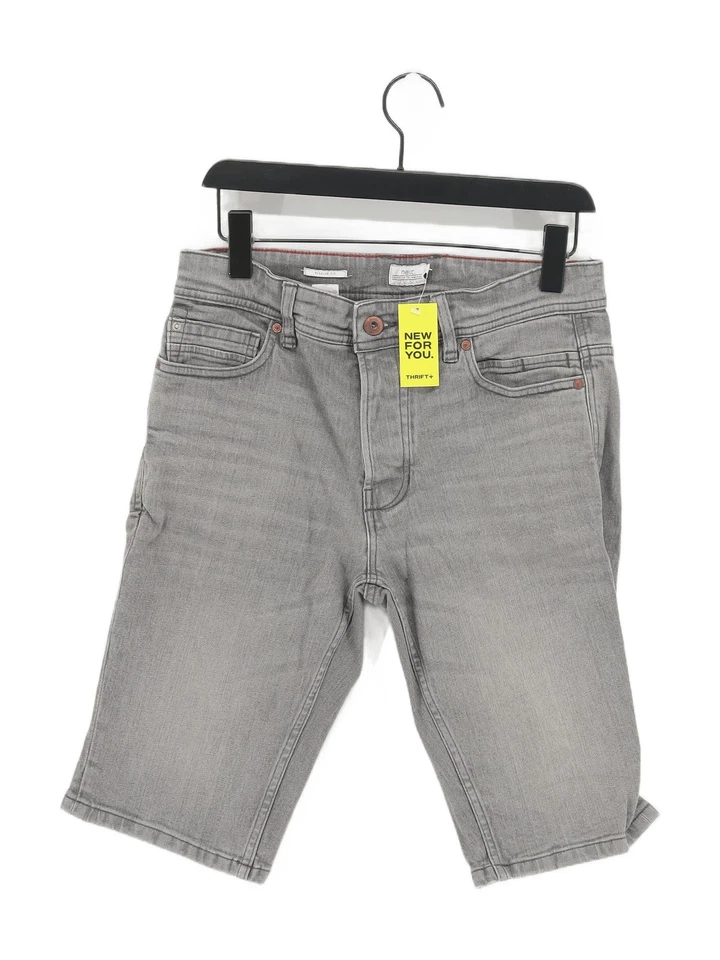 Next Men's Shorts W 30 in Black Cotton with Elastane Chino