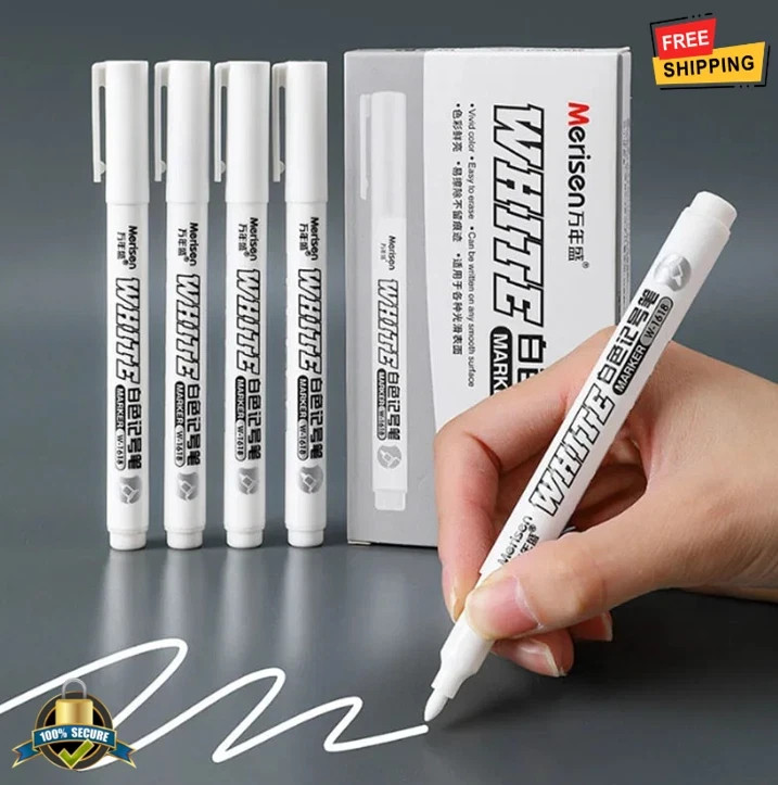 3 pcs White Waterproof Permanent Paint Marker Pens for Metal Wood Fabric**