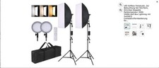LED Softbox Fotostudio 2er Beleuchtung Fernbedienung Videodreh Fotografie Stativ