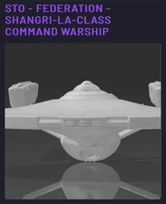 FEDERATION - SHANGRI-LA-CLASS COMMAND WARSHIP -6 Inches (white)
