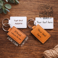 Personalised Faux Leather Key Fob / Custom Engraved Minimal Tag